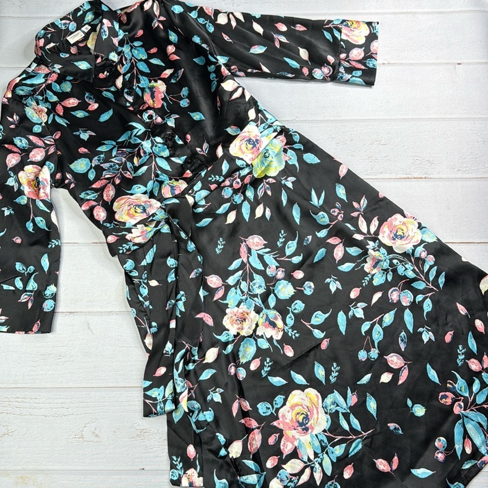 Jacqueline de Yong Floral 3/4 Sleeve Midi Dress Size 38 – Lightweight Boho Style